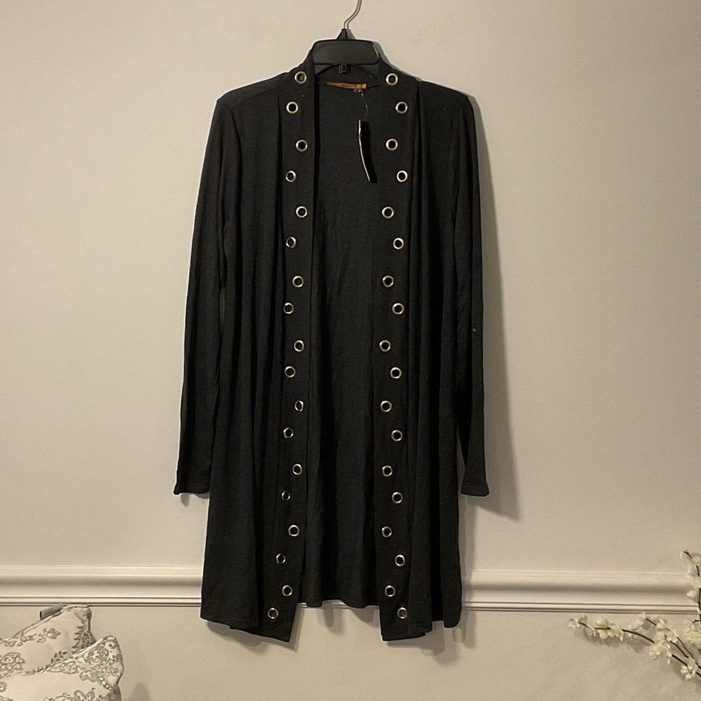 Belldini Black Cardigan with Gold Accents